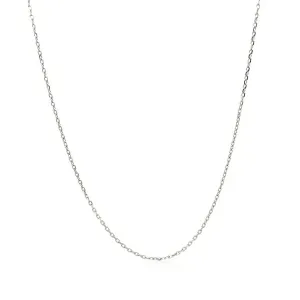 Unbranded 05445-18 14k White Diamond Cut Cable Link Chain 0.8mm Size: 