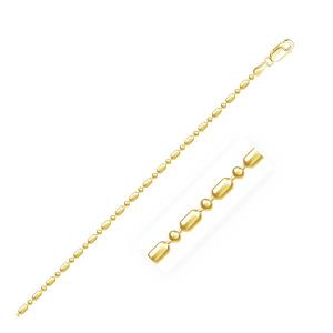 Unbranded 30646-18 14k Yellow Gold Diamond-cut Alternating Bead Chain 