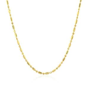 Unbranded 30646-18 14k Yellow Gold Diamond-cut Alternating Bead Chain 