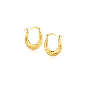 Unbranded 35330 10k Yellow Gold Oval Hoop Earrings