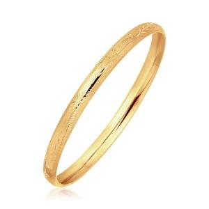 Unbranded 07664-5.5 14k Yellow Gold Dome Style Children's Bangle With 