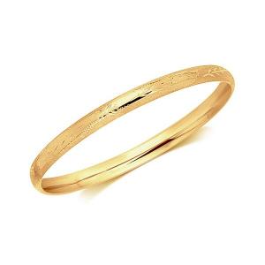 Unbranded 07664-5.5 14k Yellow Gold Dome Style Children's Bangle With 