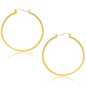 Unbranded 03063 14k Yellow Gold Polished Hoop Earrings (40mm)