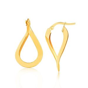 Unbranded 93353 10k Yellow Gold Flat Polished Twisted Hoop Earrings