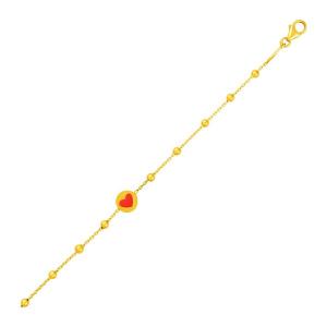 Unbranded 60064-6 14k Yellow Gold Childrens Bracelet With Beads And En