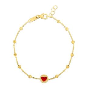 Unbranded 60064-6 14k Yellow Gold Childrens Bracelet With Beads And En