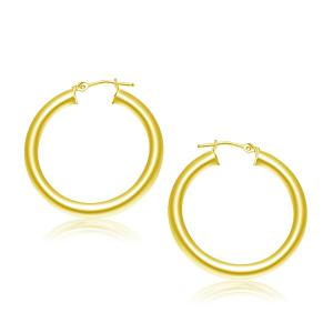 Unbranded 09077 14k Yellow Gold Polished Hoop Earrings (30 Mm)