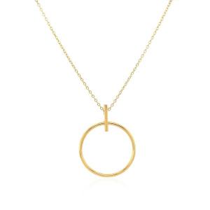 Unbranded 06863-17 14k Yellow Gold 17 Inch Necklace With Polished Ring