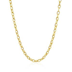 Unbranded 01856-16 3.5mm 14k Yellow Gold Pendant Chain With Textured L