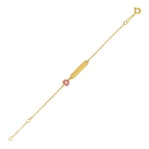 Unbranded 06944-5.5 14k Yellow Gold 5 12 Inch Childrens Id Bracelet Wi