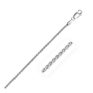 Unbranded 04767-20 2.2mm Sterling Silver Rhodium Plated Wheat Chain Si