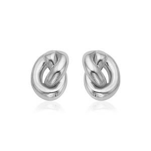 Unbranded 06446 14k White Gold Polished Knot Earrings