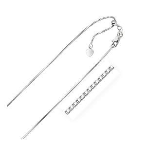 Unbranded 34664-22 14k White Gold Adjustable Box Chain 0.85mm Size: 22