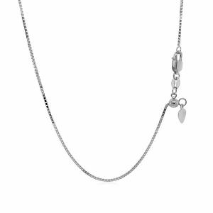 Unbranded 34664-22 14k White Gold Adjustable Box Chain 0.85mm Size: 22