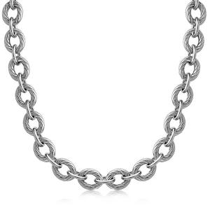 Unbranded 12706-18 Sterling Silver Chain  Rhodium Plated Necklace With