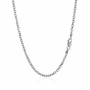 Unbranded 36736-24 2.3mm Sterling Silver Rhodium Plated Cable Chain Si