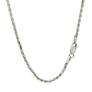 Unbranded 04767-18 2.2mm Sterling Silver Rhodium Plated Wheat Chain Si