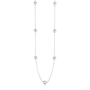 Unbranded 68890-24 Sterling Silver Station Necklace With Large Polishe