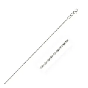 Unbranded 04308-16 2.0mm 14k White Gold Solid Diamond Cut Rope Chain S