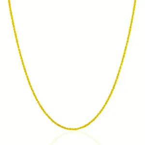 Unbranded 36546-16 10k Yellow Gold Solid Diamond Cut Rope Chain 1.25mm