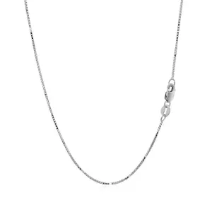 Unbranded 00734-16 14k White Gold Classic Box Chain 0.7mm Size: 16''