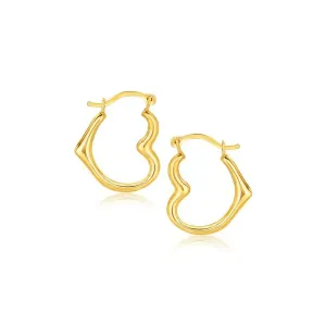 Unbranded 20460 10k Yellow Gold Heart Hoop Earrings