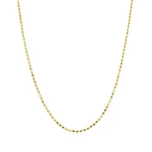 Unbranded 31696-18 14k Yellow Gold Diamond-cut Bead Chain 1.2mm Size: 