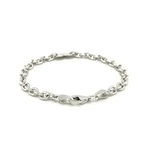 Unbranded 09016-8 Sterling Silver Rhodium Plated Chain Bracelet With A