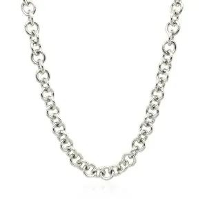 Unbranded 00620-18 Sterling Silver Rhodium Plated Rolo Chain Necklace 