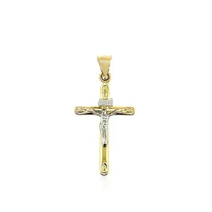 Unbranded 39045 14k Two Tone Gold Cross Pendant