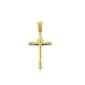 Unbranded 39045 14k Two Tone Gold Cross Pendant