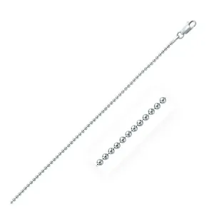 Unbranded 36992-20 Rhodium Plated 1.8mm Sterling Silver Bead Style Cha