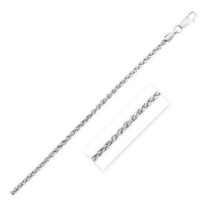 Unbranded 69640-24 Sterling Silver Rhodium Plated Wheat Chain 2.6mm Si