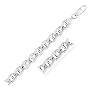 Unbranded 25746-22 Sterling Silver Rhodium Plated Mariner Chain 8.0mm 