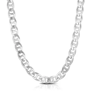 Unbranded 25746-22 Sterling Silver Rhodium Plated Mariner Chain 8.0mm 