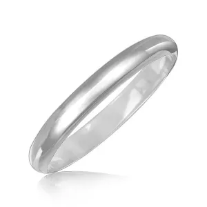 Unbranded 92406-7.5 Sterling Silver Dome Style Bangle With Rhodium Pla