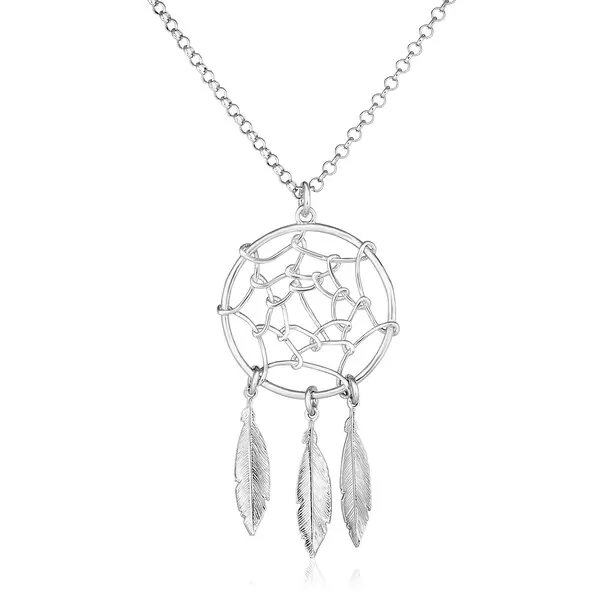 Unbranded 32493-17 Sterling Silver 17 Inch Necklace With Dream Catcher