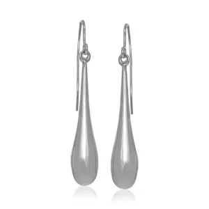 Unbranded 62986 14k White Gold Long Polished Teardrop Dangling Earring