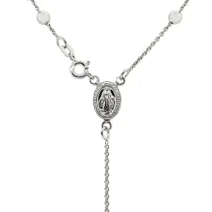 Unbranded 46954-26 Polished Rosary Chain And Bead Necklace In Sterling