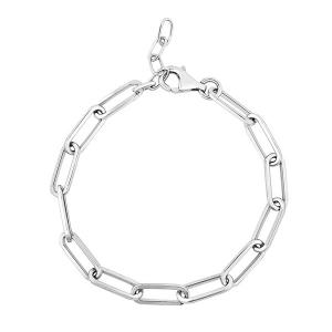 Unbranded 48629-8 Sterling Silver Wide Paperclip Chain Bracelet Size: 