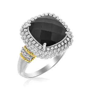 Unbranded 22203-7 18k Yellow Gold  Sterling Silver Black Onyx And Diam