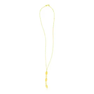 Unbranded 25608-17 14k Yellow Gold Lariat Necklace With Polished Ovals