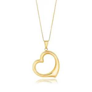 Unbranded 86660-18 14k Yellow Gold Floating Heart Drop Pendant Size: 1