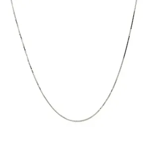 Unbranded 60727-18 14k White Gold Adjustable Box Chain 0.6mm Size: 18'