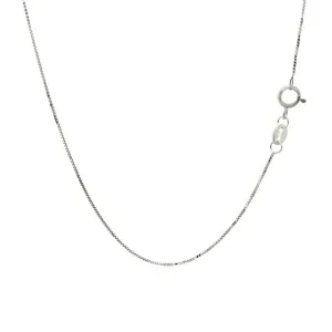 Unbranded 60727-18 14k White Gold Adjustable Box Chain 0.6mm Size: 18'