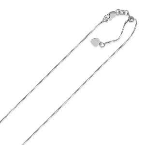 Unbranded 78198-22 14k White Gold Adjustable Box Chain 0.7mm Size: 22'