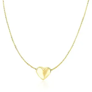 Unbranded 60982-18 14k Yellow Gold Chain Necklace With Sliding Puffed 