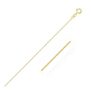 Unbranded 67358-18 14k Yellow Gold Diamond Cut Round Wheat Chain 0.6mm