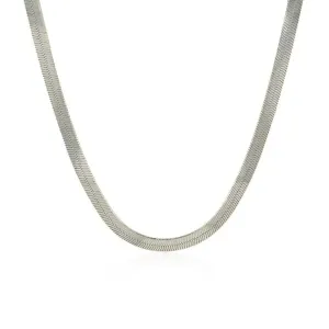 Unbranded 78223-18 Sterling Silver Rhodium Plated Herringbone Chain 4.