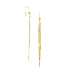 Unbranded 87323 14k Yellow Gold Multiple Asymmetrical Chain Drop Earri